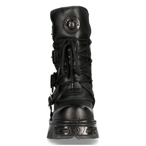 Bottes New Rock Metallic Oxido En Cuir Noir grande promotion 14