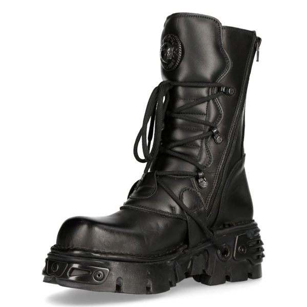 Bottes New Rock Metallic Oxido En Cuir Noir grande promotion 5