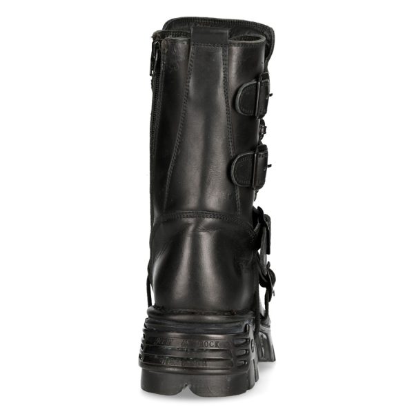 Bottes New Rock Metallic Oxido En Cuir Noir grande promotion 6