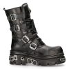 bas prix Bottes New Rock Metallic Reactor En Cuir Noir 28