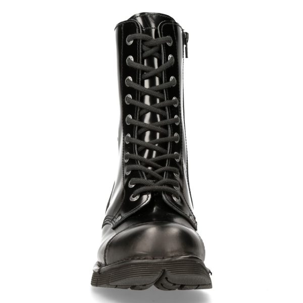 Bottes New Rock Newmili En Cuir Noir marque moins cher 4