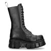 magasin pas cher Bottes New Rock Newmili En Cuir Noir 28