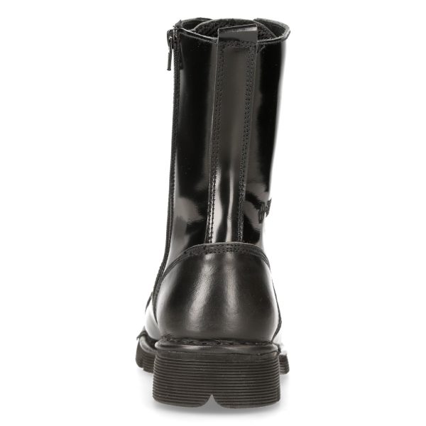 Bottes New Rock Newmili En Cuir Noir marque moins cher 6