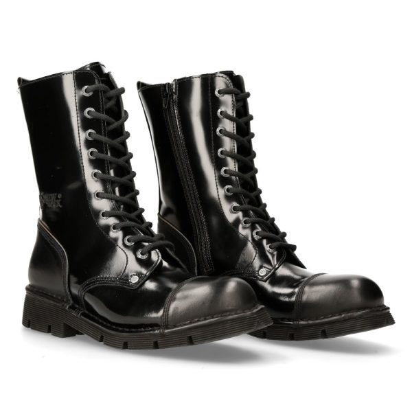 Bottes New Rock Newmili En Cuir Noir marque moins cher 9