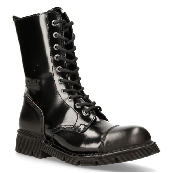 Bottes New Rock Newmili En Cuir Noir marque moins cher 3