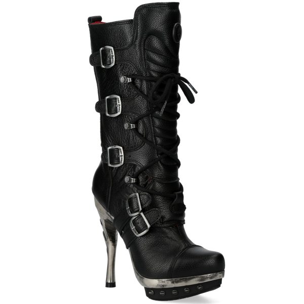 Bottes New Rock Punk En Cuir Nomada Noir garantis authentique 3