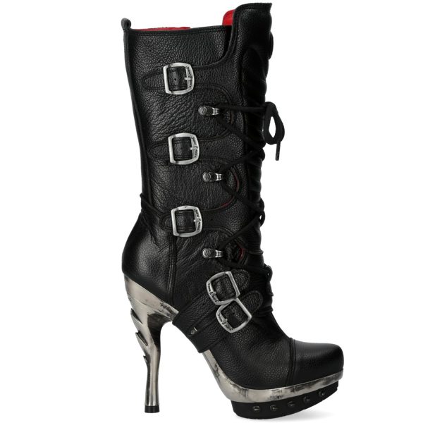 Bottes New Rock Punk En Cuir Nomada Noir garantis authentique 1