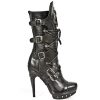 Prestation Et Rapide Bottes New Rock Punk En Cuir Nomada Noir 26