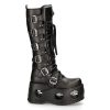 Bottes Plateformes Hautes New Rock Metallic En Cuir… en solde 28