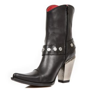 Bottines New Rock Bull En Cuir Itali Noir Avec… acheter en ligne 16