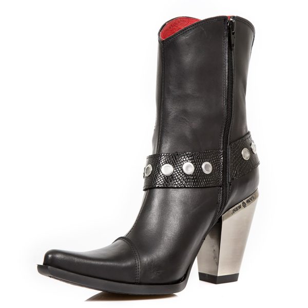 Bottines New Rock Bull En Cuir Itali Noir Avec… acheter en ligne 5