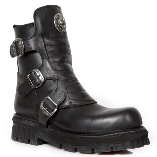 Bottines New Rock Comfort Light En Cuir Nomada Noir Distributeur Officiel 3