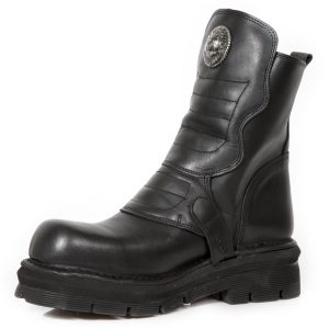 Bottines New Rock Comfort Light En Cuir Nomada Noir Distributeur Officiel 15