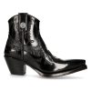 Les achats en ligne Bottines New Rock En Cuir Antik Et Python Noir 26