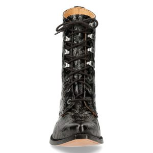 site en ligne Bottines New Rock En Cuir Vintage Flower Noir 14