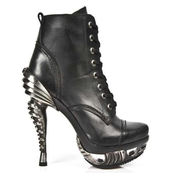 nouveau produit Bottines New Rock Magneto En Cuir Itali Et Nomada Noirs 1