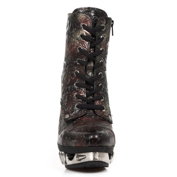 online boutique Bottines New Rock Magneto En Cuir Vintage Flower 4