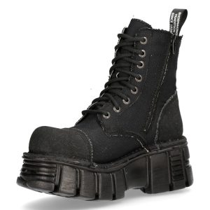 Bottines New Rock Metallic Noires destockage 16