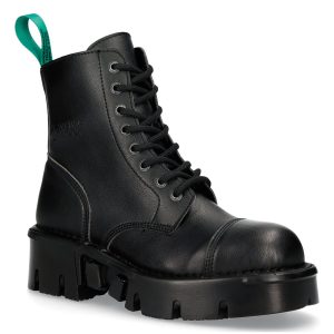 marques de renommée Bottines New Rock Metallic Vegan Noires 12