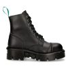 marques de renommée Bottines New Rock Metallic Vegan Noires 28