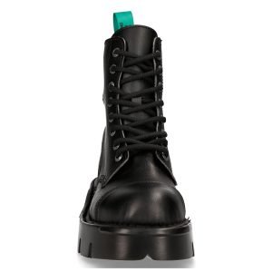 marques de renommée Bottines New Rock Metallic Vegan Noires 14