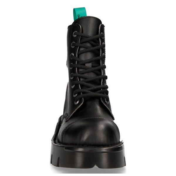 marques de renommée Bottines New Rock Metallic Vegan Noires 4