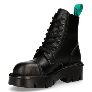 marques de renommée Bottines New Rock Metallic Vegan Noires 16