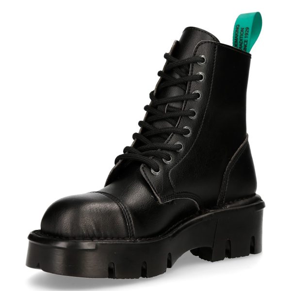 marques de renommée Bottines New Rock Metallic Vegan Noires 5