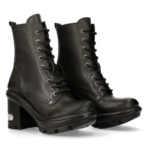 Bottines New Rock Neotyre En Cuir Noir Protections acheteurs 24