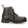 Bottines New Rock Ranger En Cuir Vegan Noir vente pas cher en ligne 26