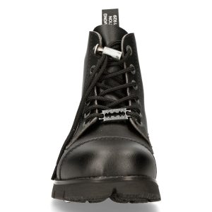 Bottines New Rock Ranger En Cuir Vegan Noir vente pas cher en ligne 14