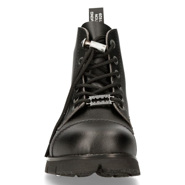 Bottines New Rock Ranger En Cuir Vegan Noir vente pas cher en ligne 4