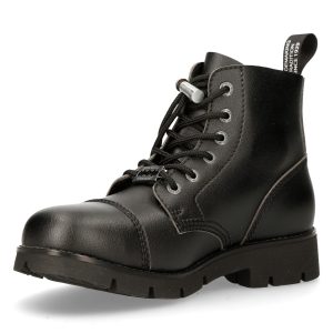 Bottines New Rock Ranger En Cuir Vegan Noir vente pas cher en ligne 16