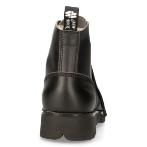 Bottines New Rock Ranger En Cuir Vegan Noir vente pas cher en ligne 18