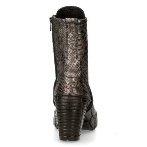 Bottines New Rock Trail En Cuir Vegan Python Acier Satisfait ou Remboursé 18