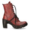 Bottines New Rock Trail En Cuir Vegan Python Rouge boutiqued en ligne 23