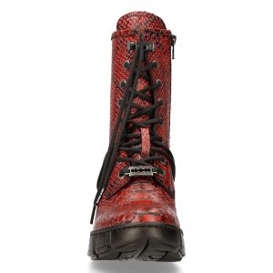 Bottines New Rock Trail En Cuir Vegan Python Rouge boutiqued en ligne 14