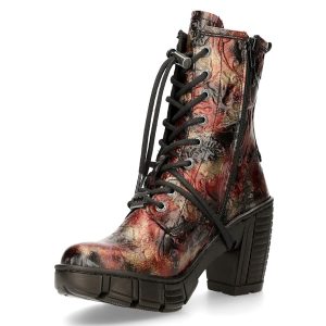 Pas Cher Magasin Soldes Bottines New Rock Trail En Cuir Vegan Vintage Flower… 16