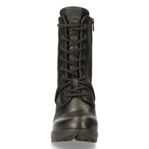 Bottines New Rock Trail En Cuir Vintage Flower Noir destockage 14