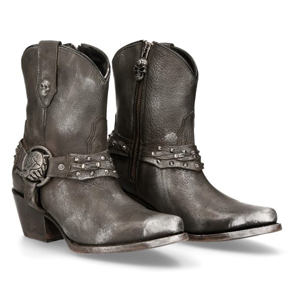 Pas Cher Magasin Soldes Bottines New Rock West Grises 9