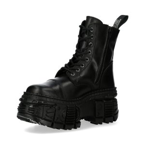 Bottines Plateformes New Rock Tank Noires marque pas cher en ligne 16