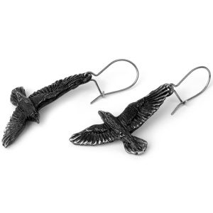 excellente qualité ALCHEMY GOTHIC Boucles D’Oreilles ‘Black Raven’ 6