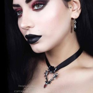 soldes ALCHEMY GOTHIC Boucles D’Oreilles ‘Empyrean Tear’ Noires 9