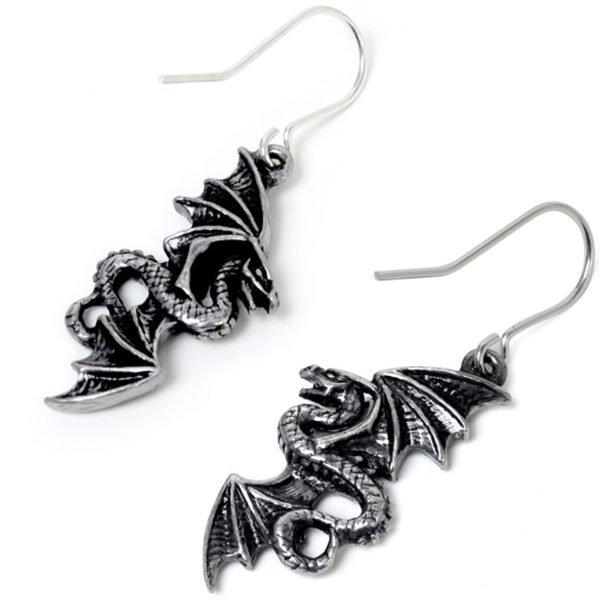 marque pas cher en ligne ALCHEMY GOTHIC Boucles D’Oreilles ‘Flight Of Airus’ 3