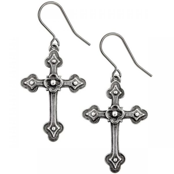 ALCHEMY GOTHIC Boucles D’Oreilles ‘Gothic Devotion Crosses’ acheter en ligne 1