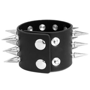 styles dernier cri DEVIL FASHION Bracelet à Spikes ‘Social Debris’ Noir 19