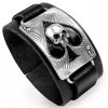 ALCHEMY GOTHIC Bracelet ‘Ace Of Dead’ En Cuir Noir bas prix 11