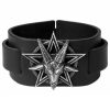 ALCHEMY GOTHIC Bracelet ‘Baphomet’ En Cuir Noir vente en ligne 17