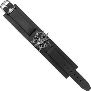 ALCHEMY GOTHIC Bracelet ‘Baphomet’ En Cuir Noir vente en ligne 10