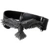 ALCHEMY GOTHIC Bracelet ‘Black Consort’ En Cuir Noir Officielle 8